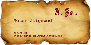 Meter Zsigmond névjegykártya